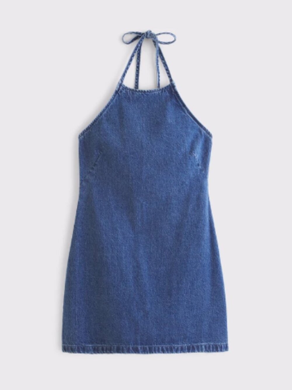 Abercrombie & Fitch Open Back Denim Mini Dress Sz Large NWT Sold Out True Blue